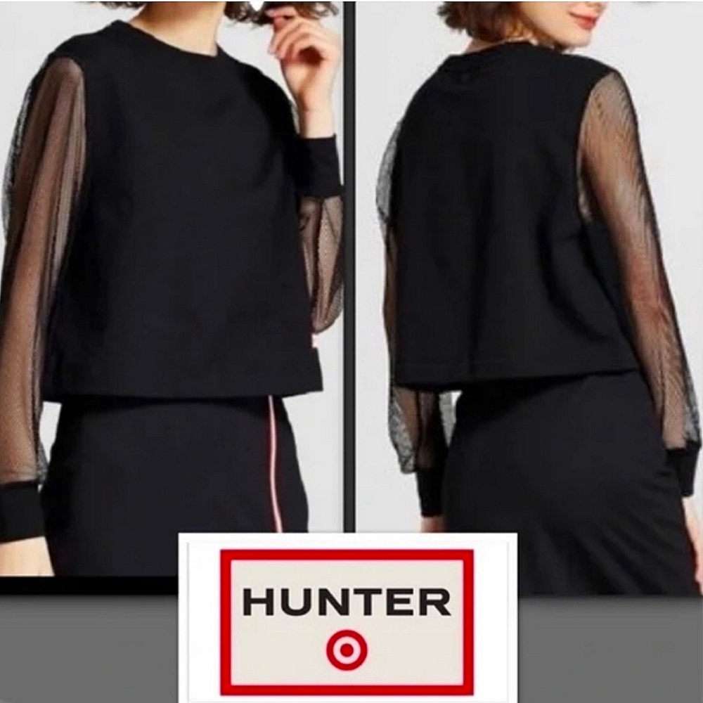 HUNTER X TARGET COLLECTION MESH SLEEVE CROP TOP